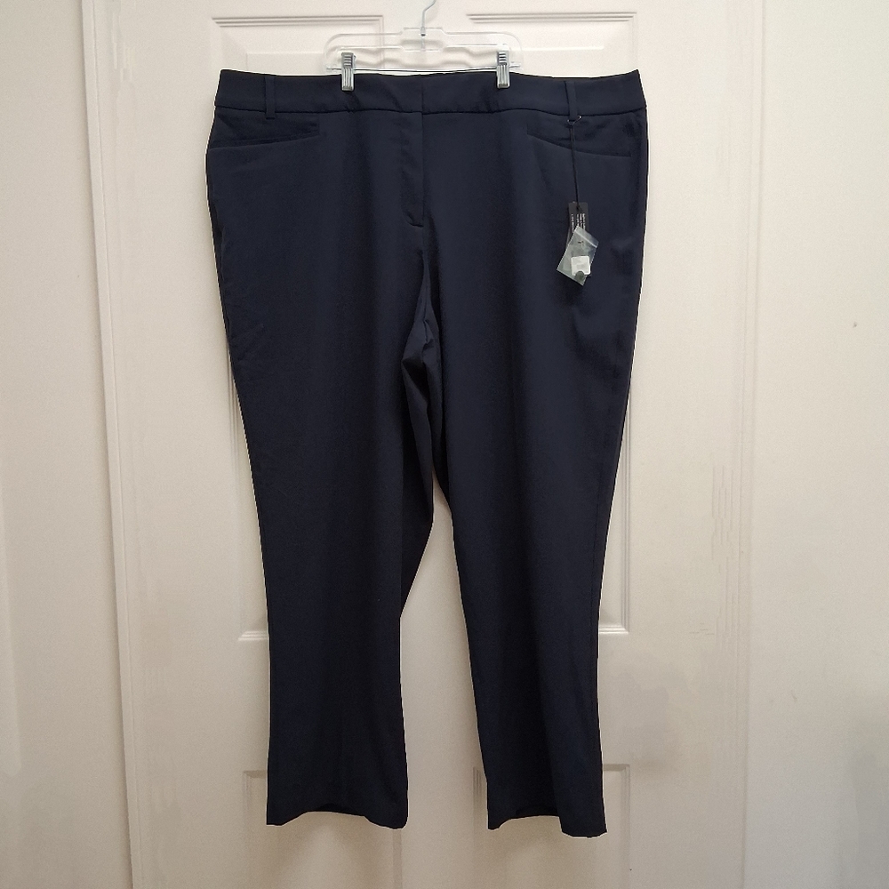 Lane Bryant Lena Straight Leg Pants Curvy Stretch BLUE 26R Office Business Work